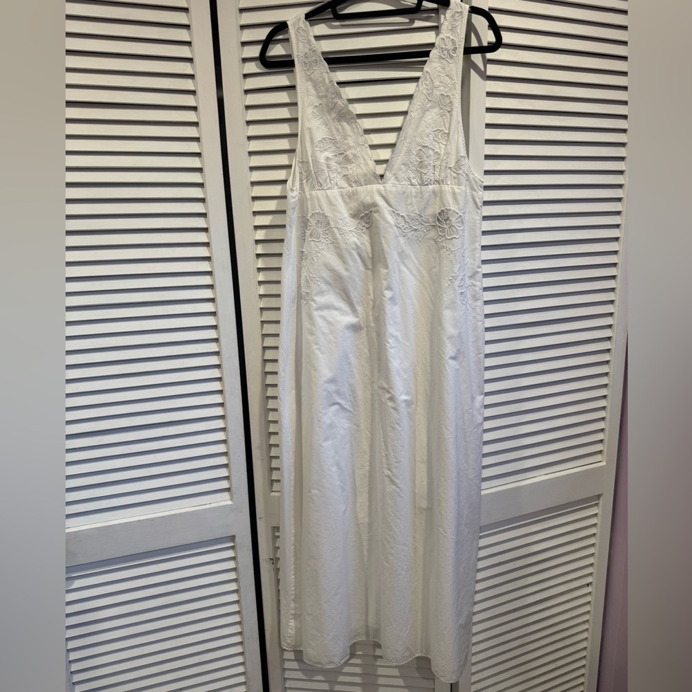 Elegant cotton Embroidered white Dress